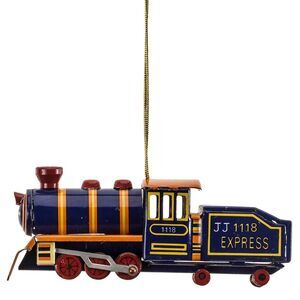 Nostalgic Tin Locomotive Train Ornament Holiday Collection Vintage-Style NEW